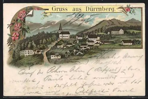 Lithographie Dürrnberg, Ortsansicht