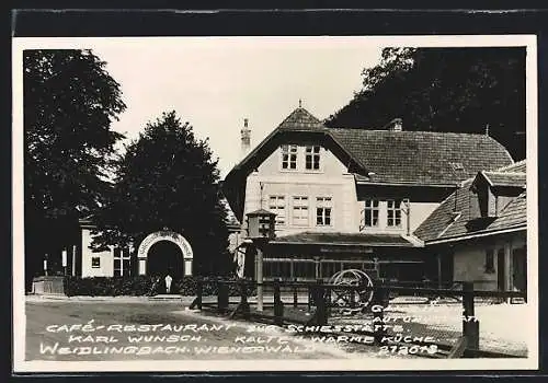 AK Weidlingbach / Wienerwald, Cafe-Restaurant zur Schiessstätte
