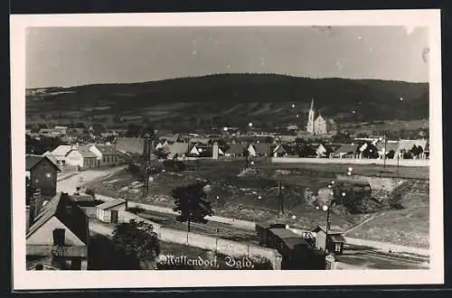 AK Müllendorf, Ortsansicht mit Kirche aus der Vogelschau