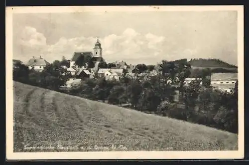 AK Neustadtl an der Donau, Ortsansicht vom Felde aus