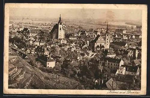 AK Krems a. d. Donau, Ortsansicht vom Berg aus
