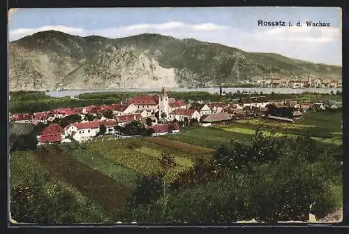 AK Rossatz i. d. Wachau, Gesamtansicht aus der Vogelschau