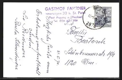 AK Aspangberg-St. Peter, Der Gasthof Fahrner
