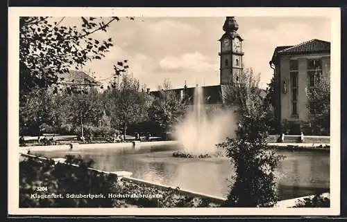 AK Klagenfurt, Schubertpark, Hochstrahlbrunnen