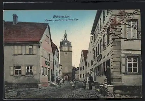 AK Mainbernheim, Blick in die Herrenstrasse mit oberen Tor