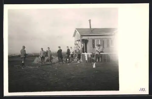 Foto-AK Buchholz /Boppard, Jugendliche vor der Jugendherberge 1924