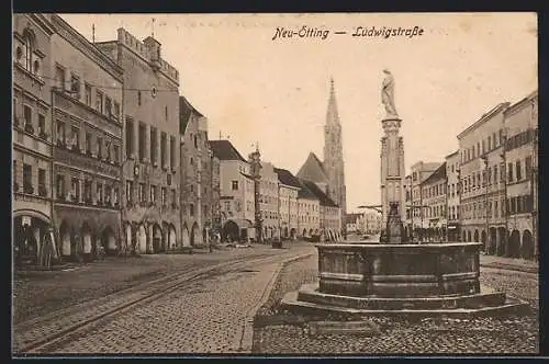 AK Neu-Ötting, Wachszieherei und Konditorei Josef Hilleprandt an der Ludwigstrasse