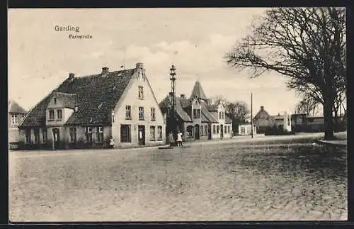 AK Garding, Die Parkstrasse im Herbst