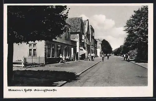 AK Marne in Holstein, Belebte Szene in der Königstrasse