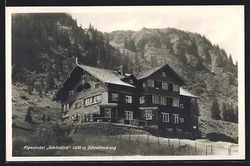 AK Oberstdorf, Alpenhotel Schönblick mit Schrattenwang