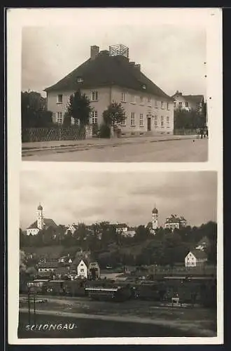 AK Schongau, Strassenpartie mit Wohnhaus, Ortsansicht