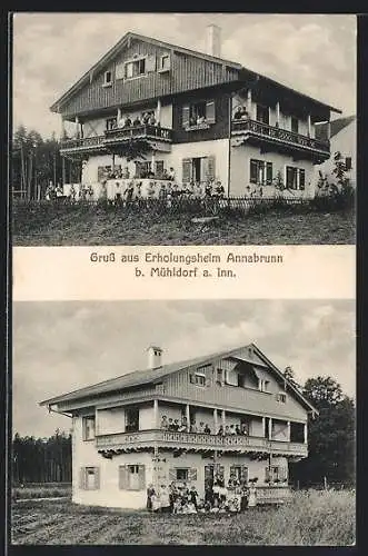 AK Annabrunn, Erholungsheim, Zwei Ansichten