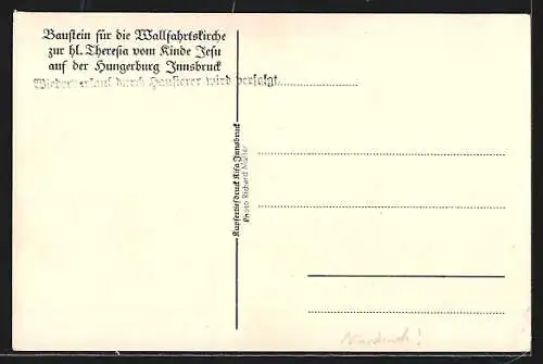 AK Innsbruck, Wallfahrtskirche zur heiligen Theresia vom Kinde Jesu auf der Hungerburg