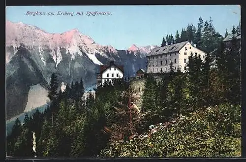 AK Eisenerz, Berghaus am Erzberg mit Pfaffenstein