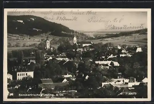 AK Piesting /N.-Oe., Teilansicht mit Kirche