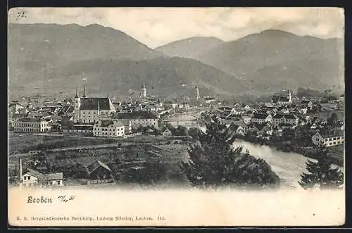 AK Leoben, Teilansicht mit Kirche