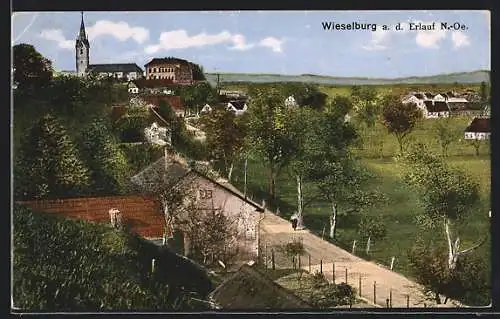 AK Wieselburg a. d. Erlauf, Strassenpartie am Ortseingang