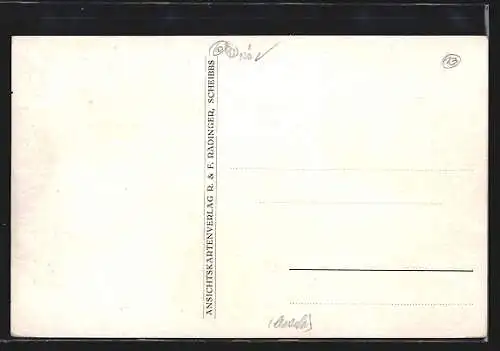 AK Scheibbs /N.-Ö., Uferpartie mit Kirche