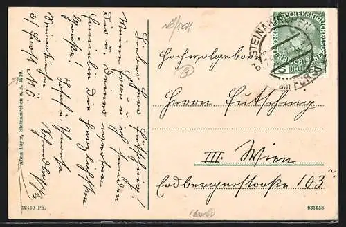 AK Steinakirchen a. Forst, Teilansicht mit Kirche