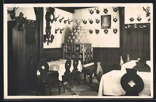 AK Bad Gastein, Gasthaus Grüner Baum im Kötschachthal, Innenansicht