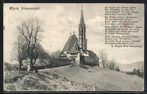 AK Maria Strassengel, Blick zur Kirche