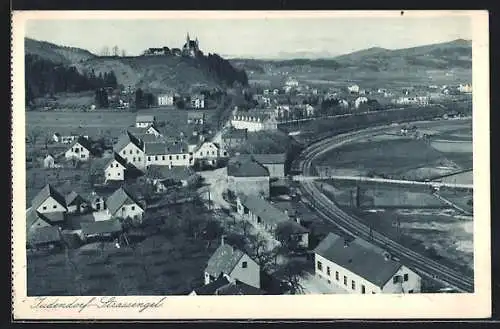AK Judendorf-Strassengel, Teilansicht mit Bahnhof