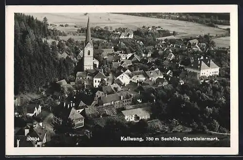 AK Kallwang, Blick über die Dächer des Ortes