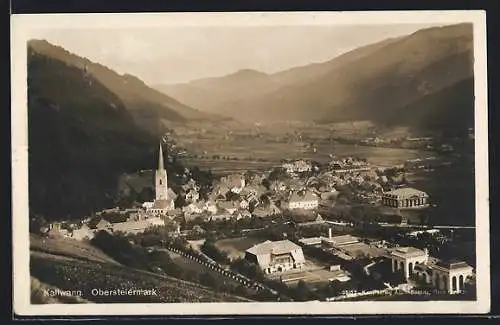 AK Kallwang, Panorama vom Berg aus gesehen