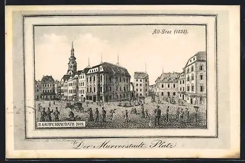 Künstler-AK Graz, Der Murvorstadt-Platz