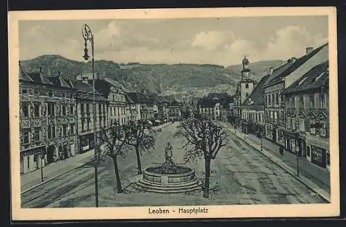 AK Leoben, Der Hauptplatz aus der Vogelschau