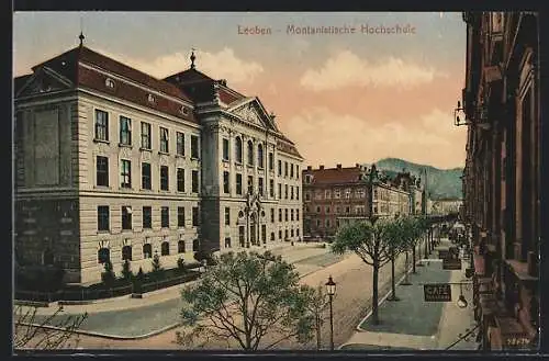 AK Leoben, Café Bromenade gegenüber der Montanistischen Hochschule