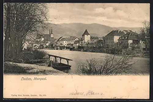 AK Leoben, Partie am Murquai, Kirche