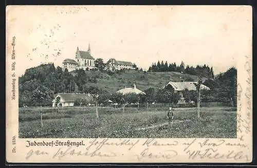 AK Judendorf-Strassengel, Ortspartie mit Kirche