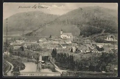 AK Altenmarkt a. d. Triesting, Ortsansicht mit Kirche