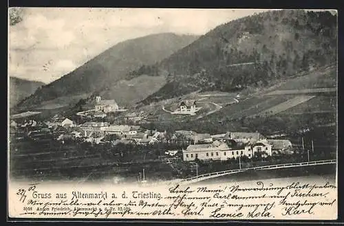 AK Altenmarkt a. d. Triesting, Gesamtansicht am Bergfuss