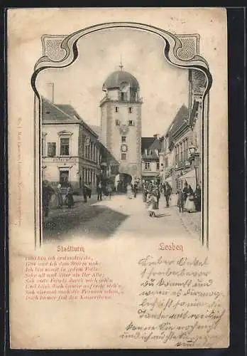 AK Leoben, Blick zum Stadtturm