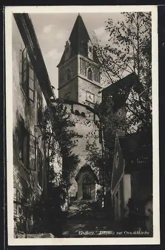 AK Eisenerz, Aufgang zur Oswaldikirche