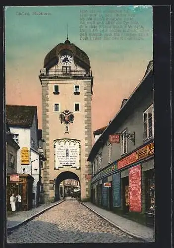 AK Leoben, Stadtturm mit Geschäften