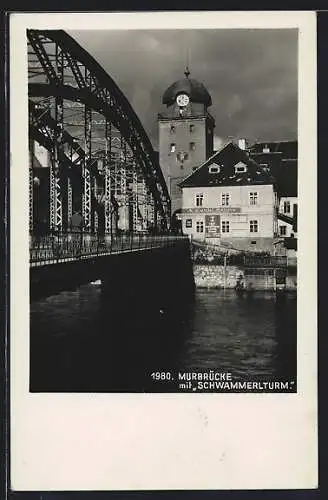 AK Leoben, Murbrücke und Schwammerlturm