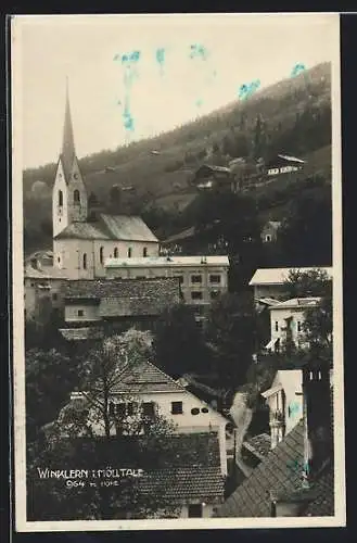 AK Winklern im Mölltal, Blick zum Gasthof und zur Kirche