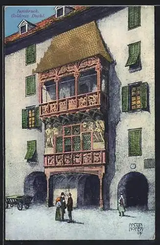 Künstler-AK Innsbruck, Das Goldene Dachl