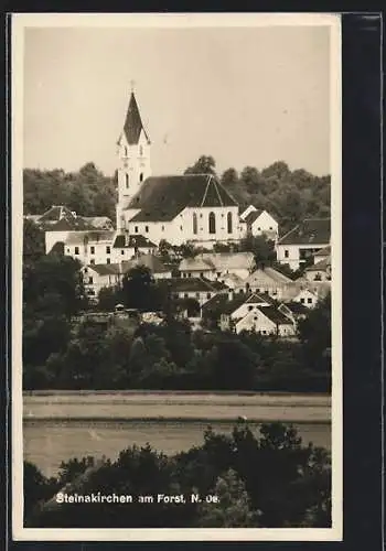 AK Steinakirchen am Forst, Teilansicht mit Kirche