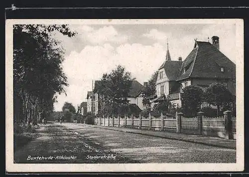 AK Buxtehude-Altkloster, Staderstrasse mit Villen