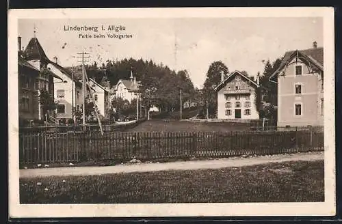 AK Lindenberg /Allgäu, Partie beim Haus Volksgarten