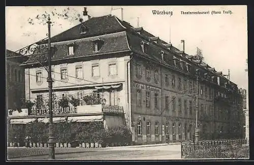 AK Würzburg, Theaterrestaurant im Sonnenschein