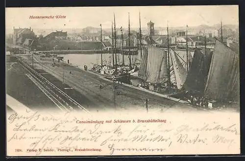 AK Brunsbüttelkoog, Canalmündung mit Schleusen, Hannoversche Küste
