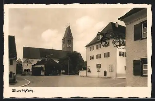 AK Obergünzburg, Blick auf Marktplatz