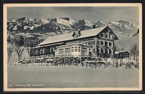 AK Sonthofen, Cafe-Pension Kühberg im Winter