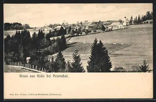 AK Oy-Mittelberg / Petersthal, Ortsansicht von einer Anhöhe aus