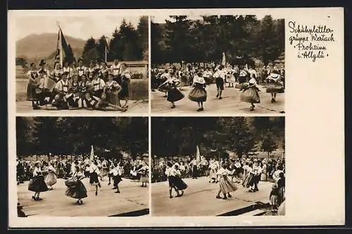 AK Wertach /Allgäu, Schuhplattlergruppe Frohsinn im Allgäu, Tanzvorführung, Gruppenbild